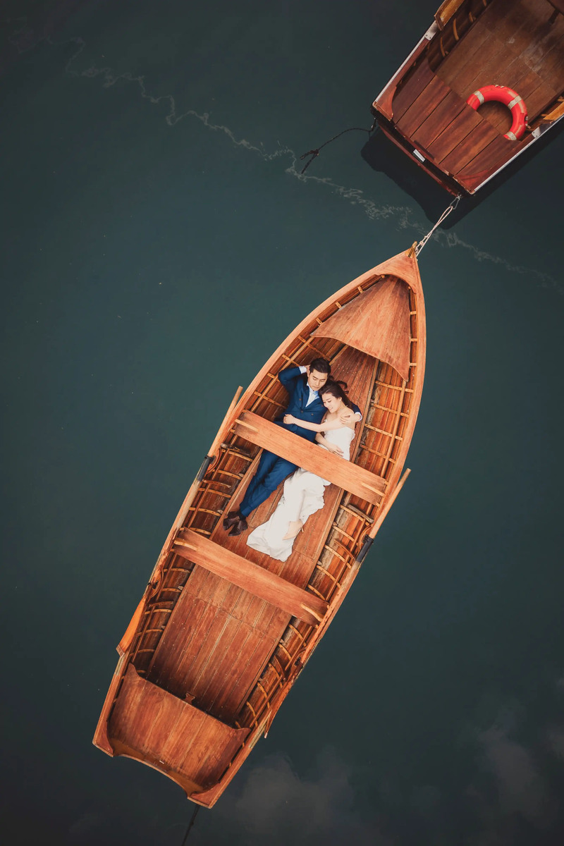 Artistic destination wedding portrait in Europe