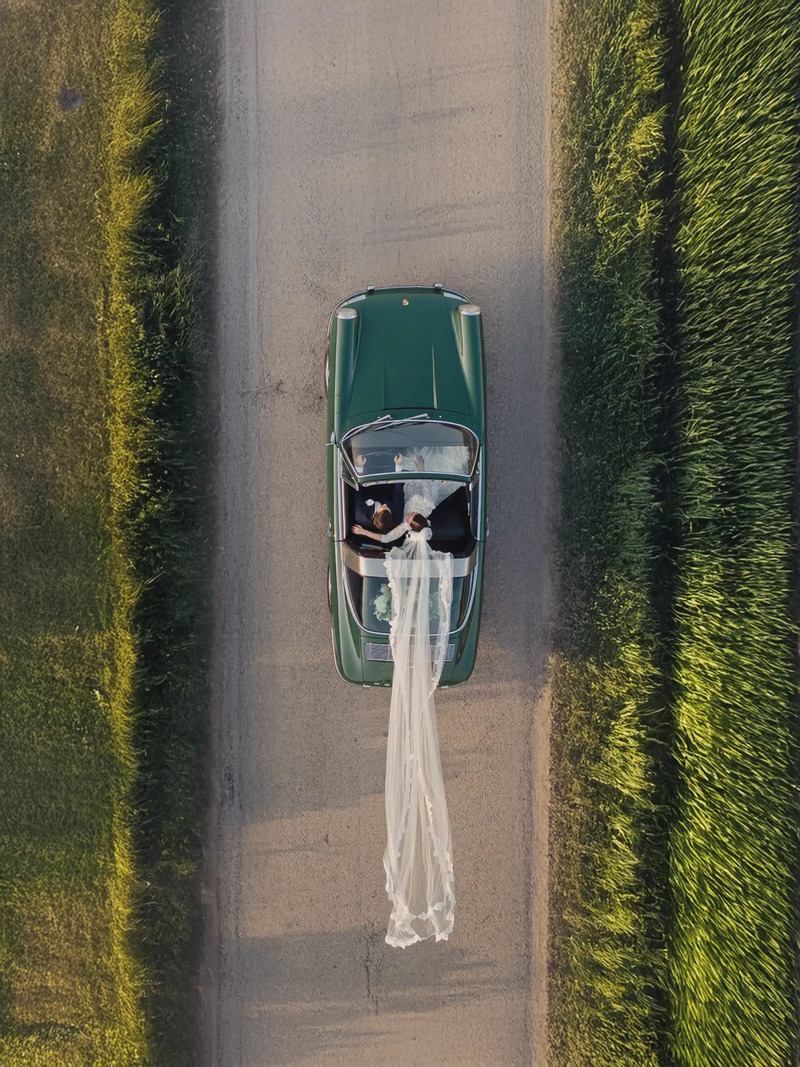 Artistic destination wedding portrait in Europe